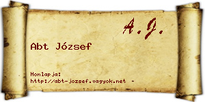 Abt József névjegykártya